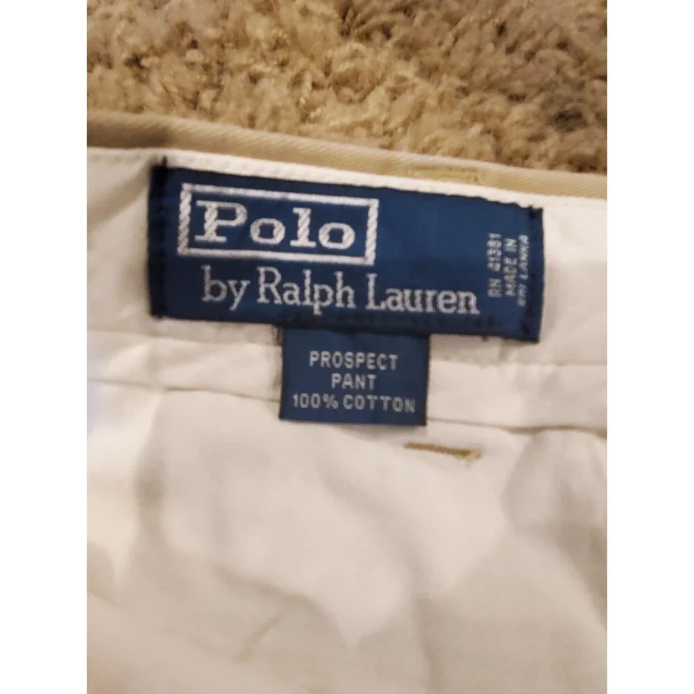 Polo Ralph Lauren Prospect Pant Men Chino Trousers Beige Khaki 100% Cotton 36x30